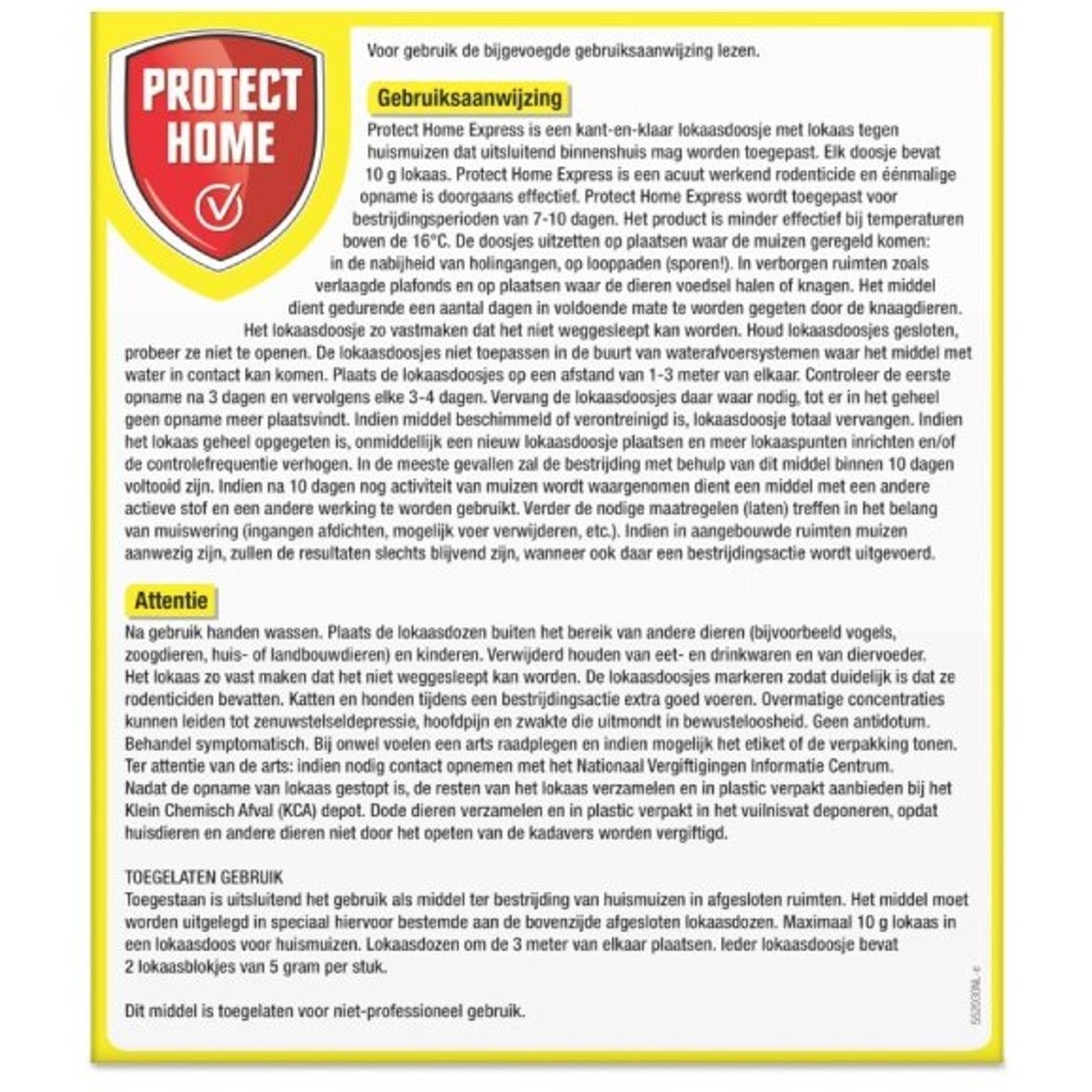 Protect Home Express muizenmiddel 2st - muizengif in lokdoos