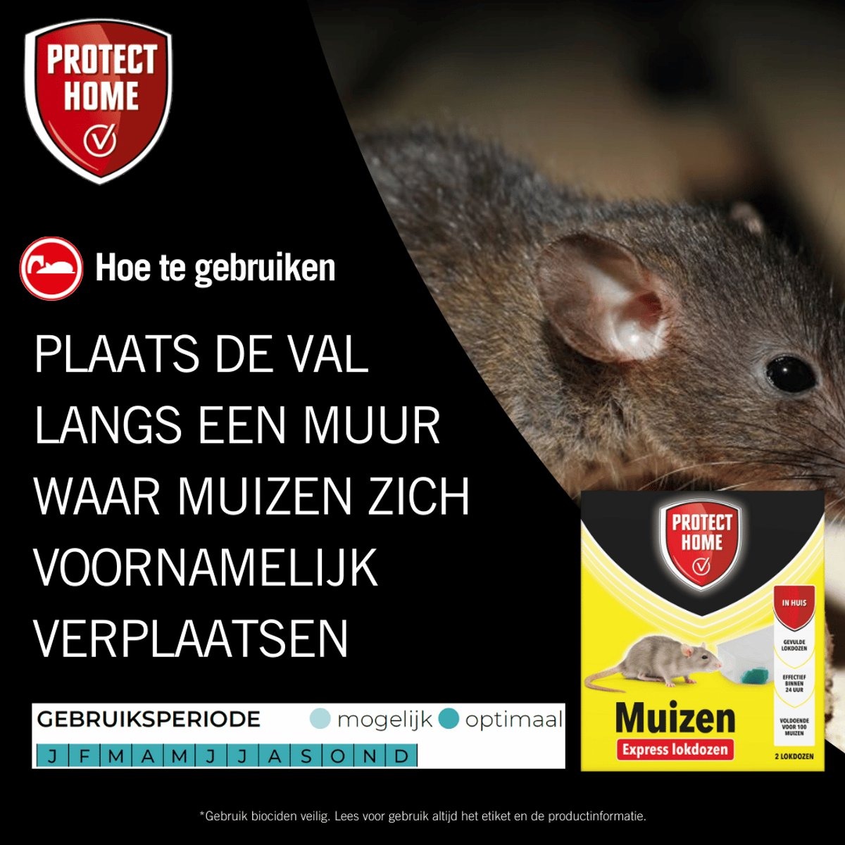Protect Home Express muizenmiddel 2st - muizengif in lokdoos